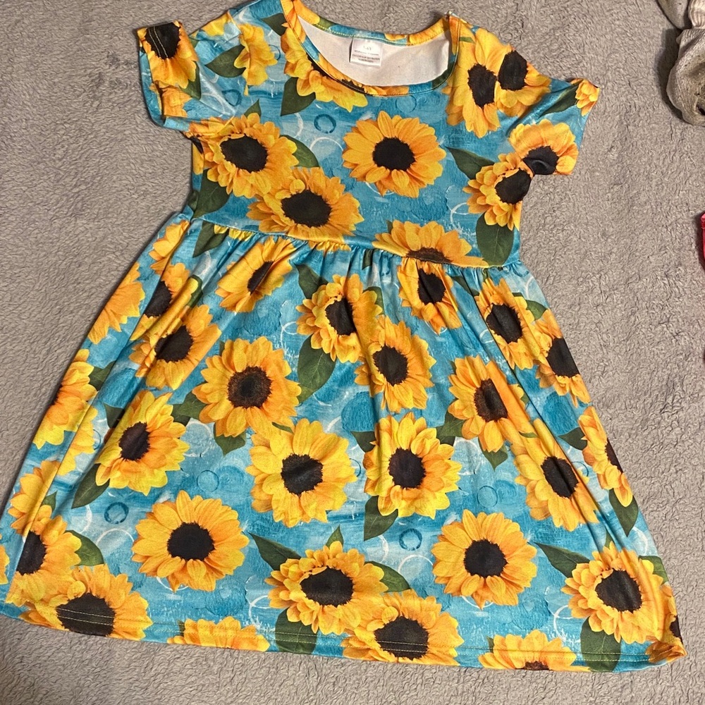 Sunflower Delight Kids Casual Dress
